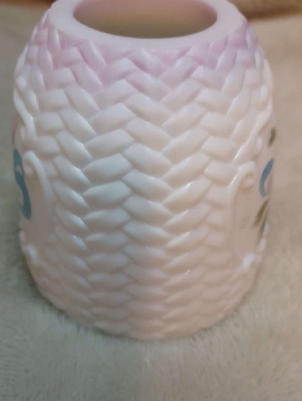 Fenton Hand Painted Rose Fairy Lamp (TOP ONLY ) - Picture 4 of 6